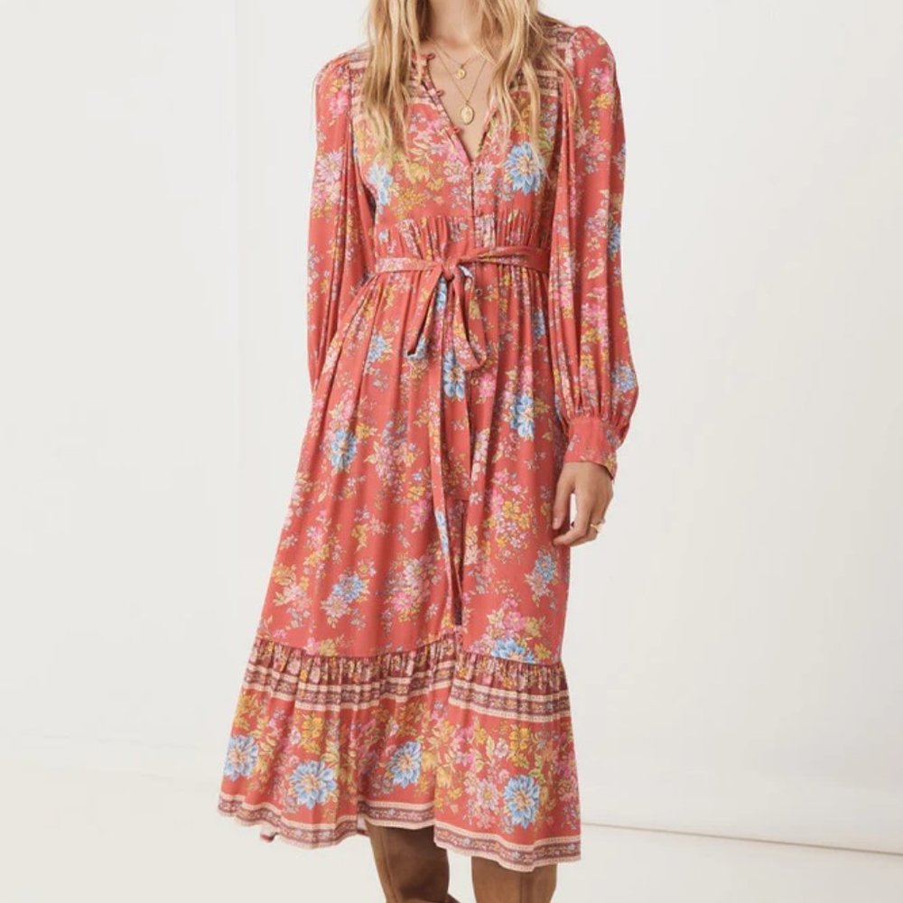 Spell & The Gypsy MEADOWLAND BOHO DRESS in Poppy BNWT
